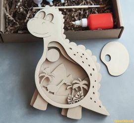 激光切割拼装图纸丨木制恐龙