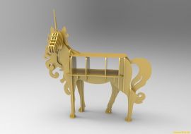 激光切割创意设计图丨独角兽书架
